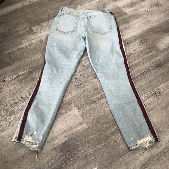 Abercrombie & Fitch Jeans Womens Size 4 R Simone High Rise Slim Side Stripes W27 - Picture 4 of 6